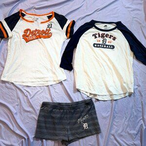 Detroit Tigers Bundle (1 pair Sleep Shorts and 2 Tshirts) SIZE LARGE